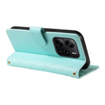 For Xiaomi Redmi Note 14 4G (164.84mm) Wallet Case Rhombus Leather Phone Cover with Strap
