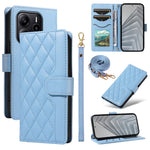 For Xiaomi Redmi Note 14 4G (164.84mm) Wallet Case Rhombus Leather Phone Cover with Strap