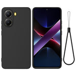 For Xiaomi Redmi Turbo 4 5G / Xiaomi Poco X7 Pro 5G Liquid Silicone Case Phone Back Cover with Hand Strap