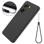 For Xiaomi Redmi Turbo 4 5G / Xiaomi Poco X7 Pro 5G Liquid Silicone Case Phone Back Cover with Hand Strap