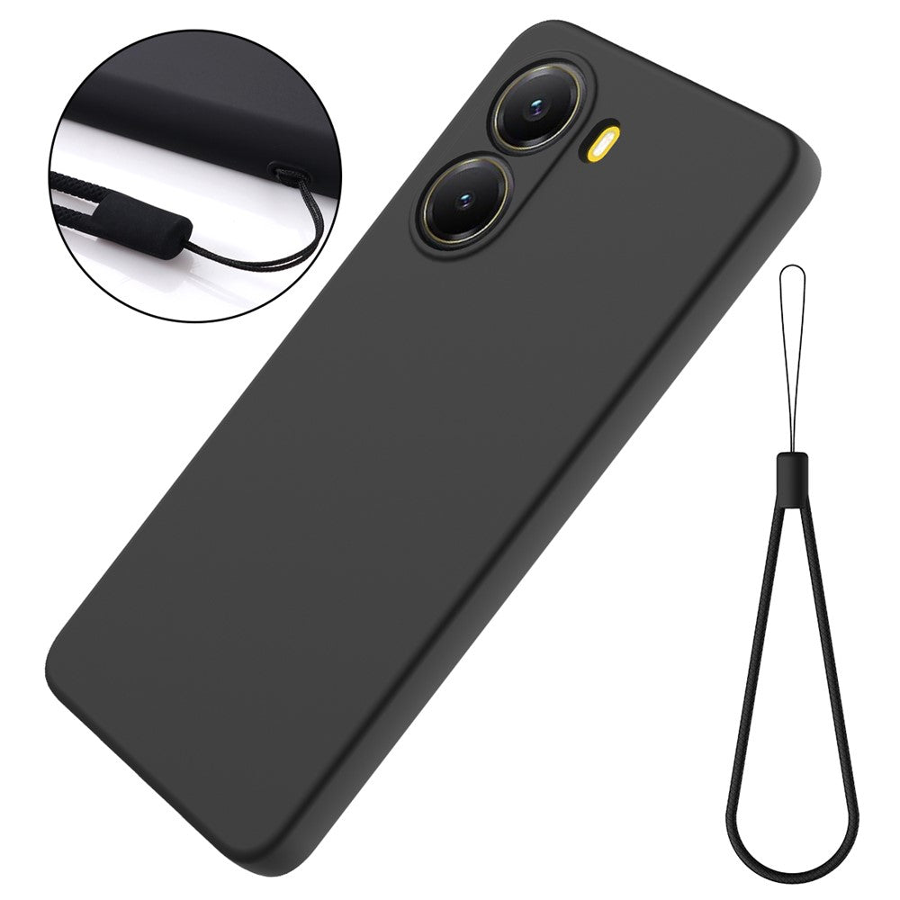 For Xiaomi Redmi Turbo 4 5G / Xiaomi Poco X7 Pro 5G Liquid Silicone Case Phone Back Cover with Hand Strap