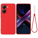 For Xiaomi Redmi Turbo 4 5G / Xiaomi Poco X7 Pro 5G Liquid Silicone Case Phone Back Cover with Hand Strap