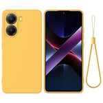 For Xiaomi Redmi Turbo 4 5G / Xiaomi Poco X7 Pro 5G Liquid Silicone Case Phone Back Cover with Hand Strap
