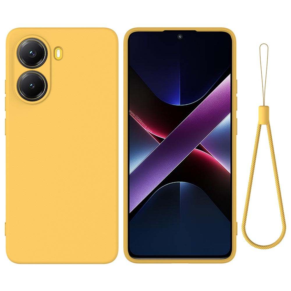 For Xiaomi Redmi Turbo 4 5G / Xiaomi Poco X7 Pro 5G Liquid Silicone Case Phone Back Cover with Hand Strap