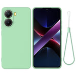For Xiaomi Redmi Turbo 4 5G / Xiaomi Poco X7 Pro 5G Liquid Silicone Case Phone Back Cover with Hand Strap