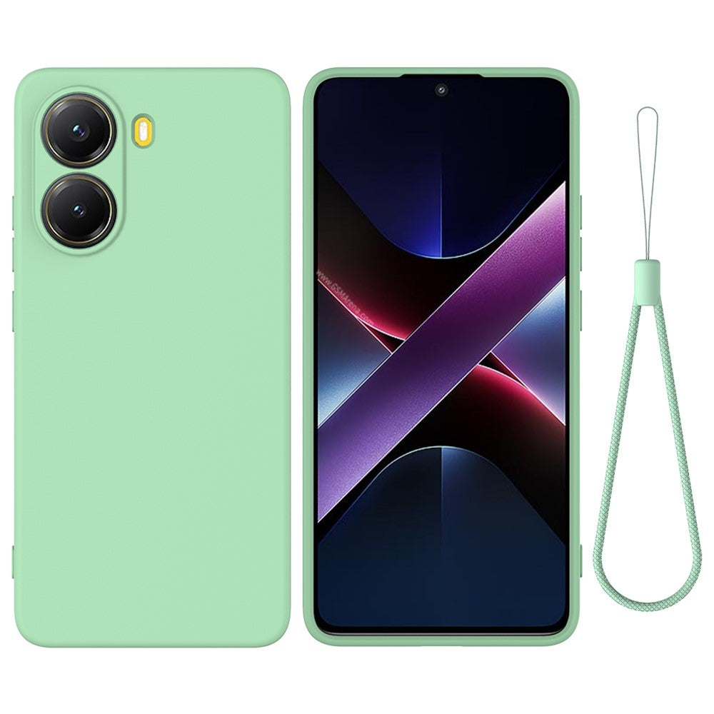 For Xiaomi Redmi Turbo 4 5G / Xiaomi Poco X7 Pro 5G Liquid Silicone Case Phone Back Cover with Hand Strap