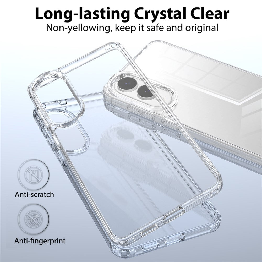 For Samsung Galaxy S25 Edge Clear Phone Case TPU+Acrylic Shockproof Phone Back Cover