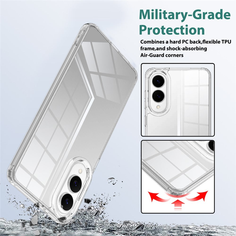 For Samsung Galaxy S25 Edge Clear Phone Case TPU+Acrylic Shockproof Phone Back Cover