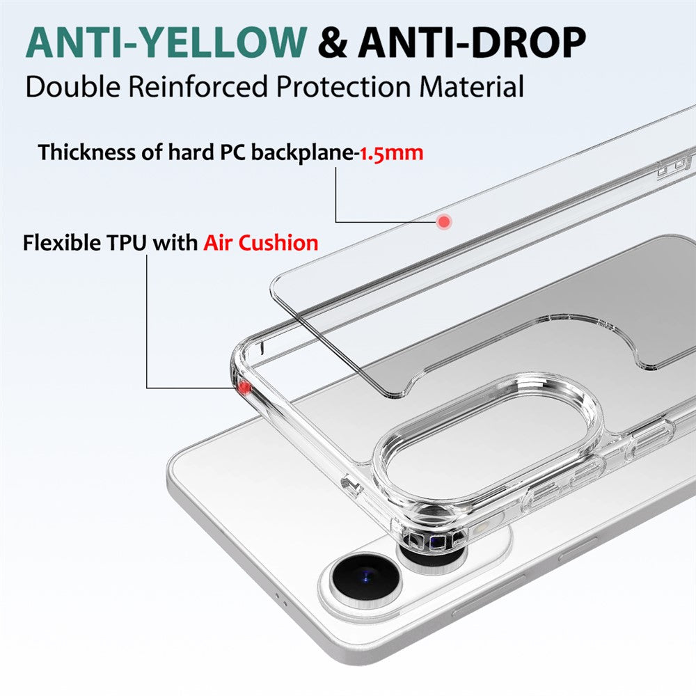 For Samsung Galaxy S25 Edge Clear Phone Case TPU+Acrylic Shockproof Phone Back Cover