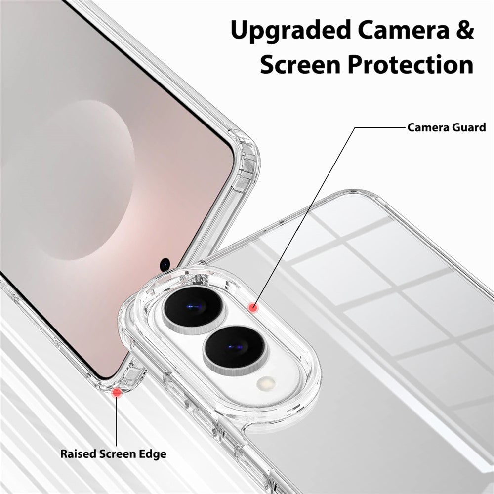 For Samsung Galaxy S25 Edge Clear Phone Case TPU+Acrylic Shockproof Phone Back Cover