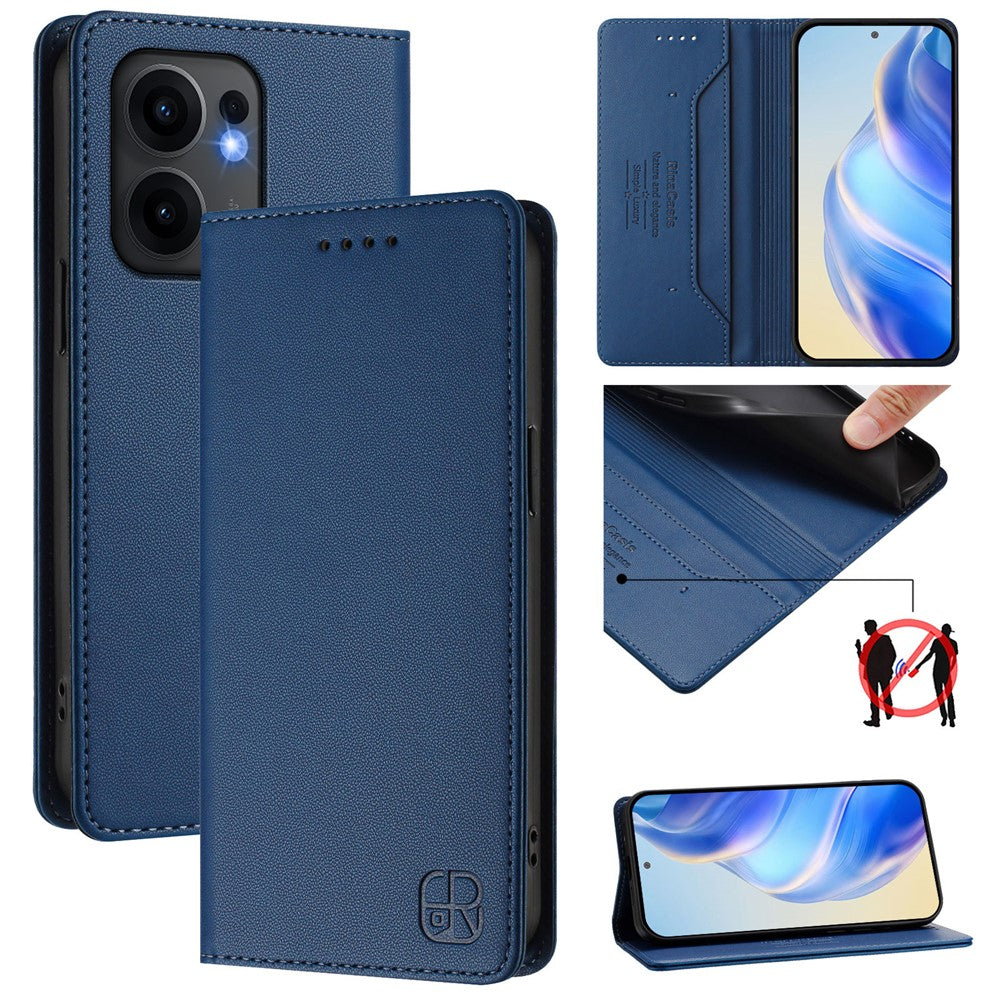 Oppo Reno13 F 5G (Reno 13 FS 5G) / 4G Läderfodral RINACASIS RC01 mobilskal med RFID-blockerande plånboksställ