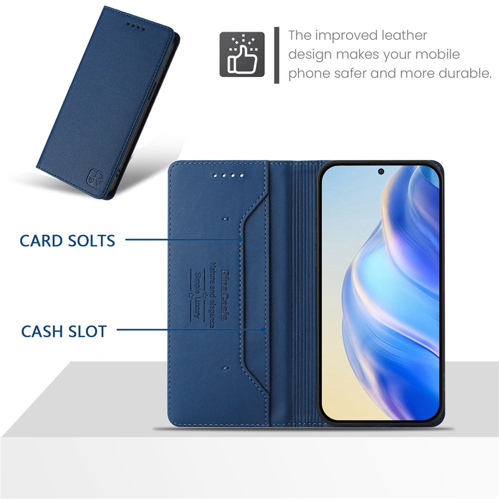 Oppo Reno13 F 5G (Reno 13 FS 5G) / 4G Läderfodral RINACASIS RC01 mobilskal med RFID-blockerande plånboksställ