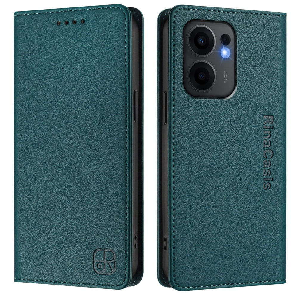 Oppo Reno13 F 5G (Reno 13 FS 5G) / 4G Läderfodral RINACASIS RC01 mobilskal med RFID-blockerande plånboksställ