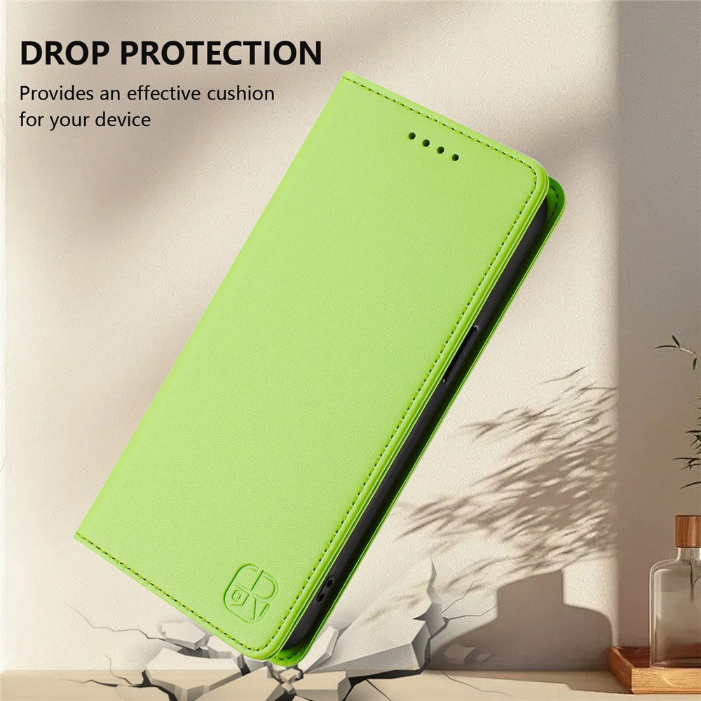 For Xiaomi Redmi Note 14 4G (163.25mm) Leather Case RINACASIS RC01 Phone Cover with RFID Blocking Wallet Stand