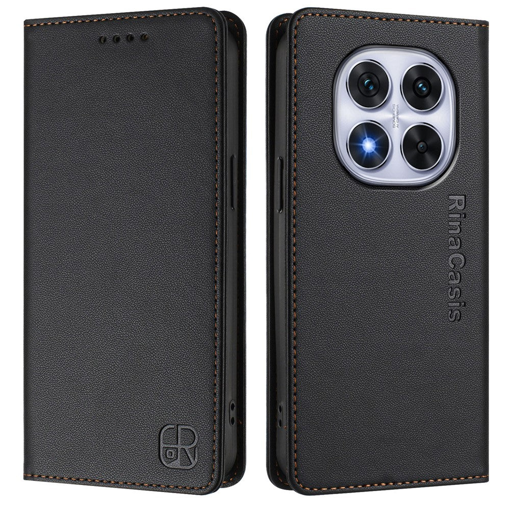 Läderfodral för Xiaomi Redmi Note 14 Pro 4G RINACASIS RC01 mobilskal med RFID-blockerande plånboksställ