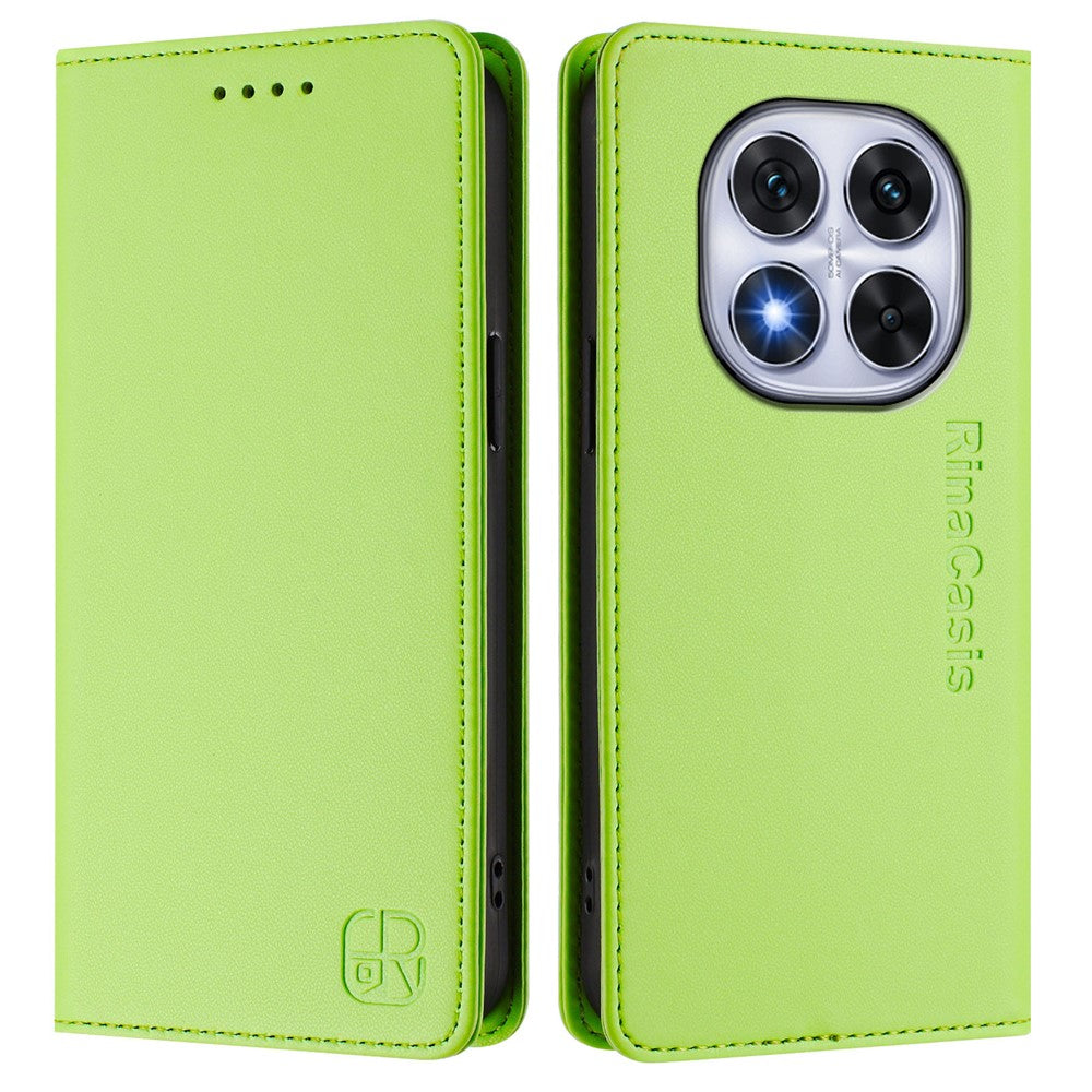 For Xiaomi Poco X7 5G / Xiaomi Redmi Note 14 Pro 5G Leather Case RINACASIS RC01 Phone Cover with RFID Blocking Wallet Stand