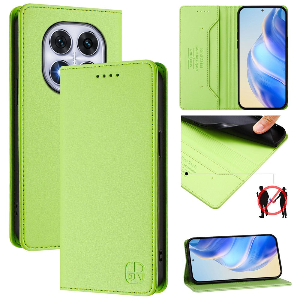 For Xiaomi Poco X7 5G / Xiaomi Redmi Note 14 Pro 5G Leather Case RINACASIS RC01 Phone Cover with RFID Blocking Wallet Stand