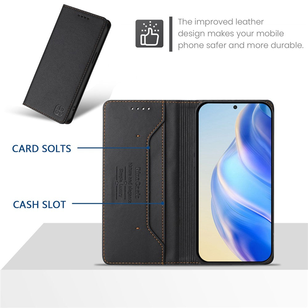 For Xiaomi Poco X7 Pro 5G Leather Case RINACASIS RC01 Phone Cover with RFID Blocking Wallet Stand
