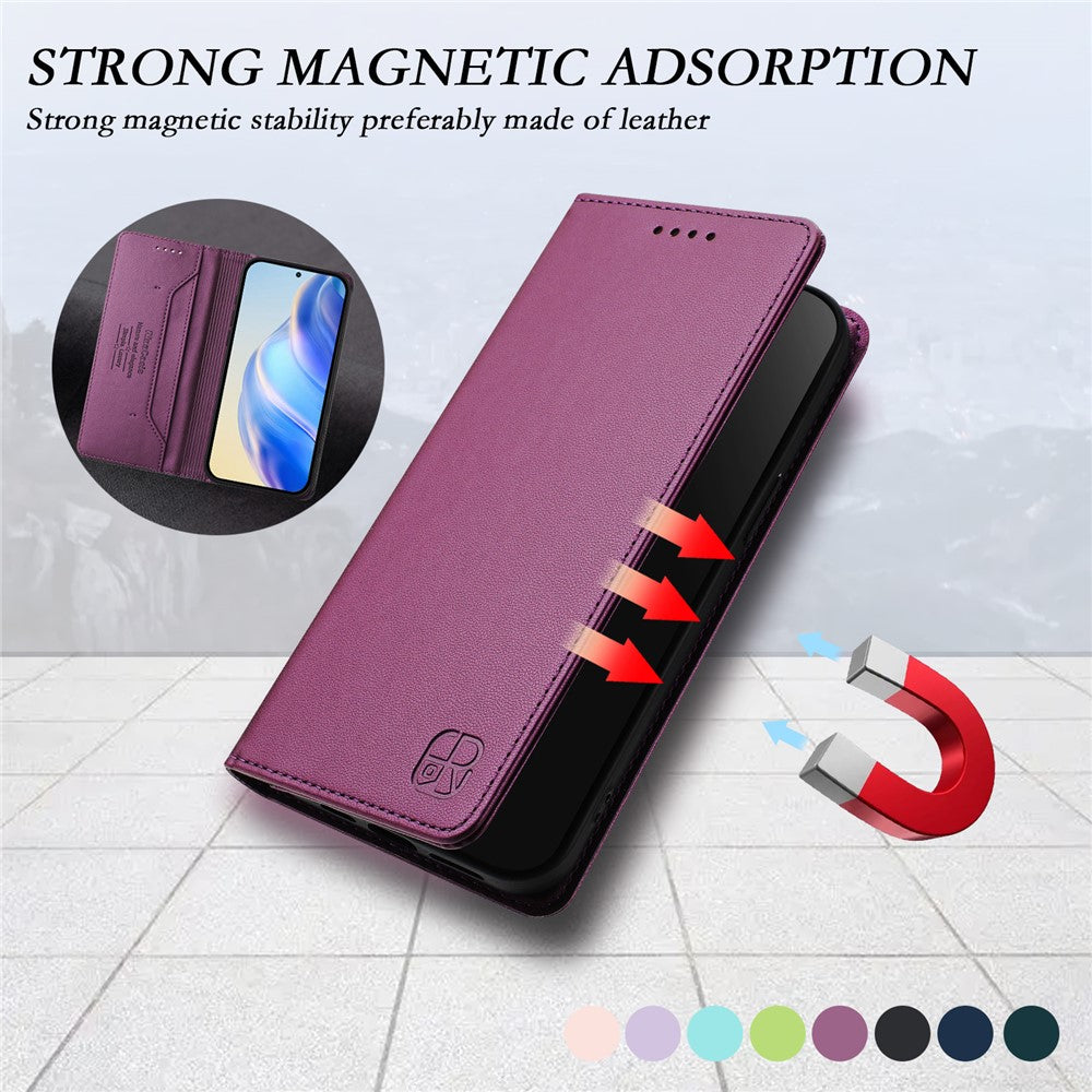 For Samsung Galaxy A55 5G Leather Case RINACASIS RC01 Phone Cover with RFID Blocking Wallet Stand