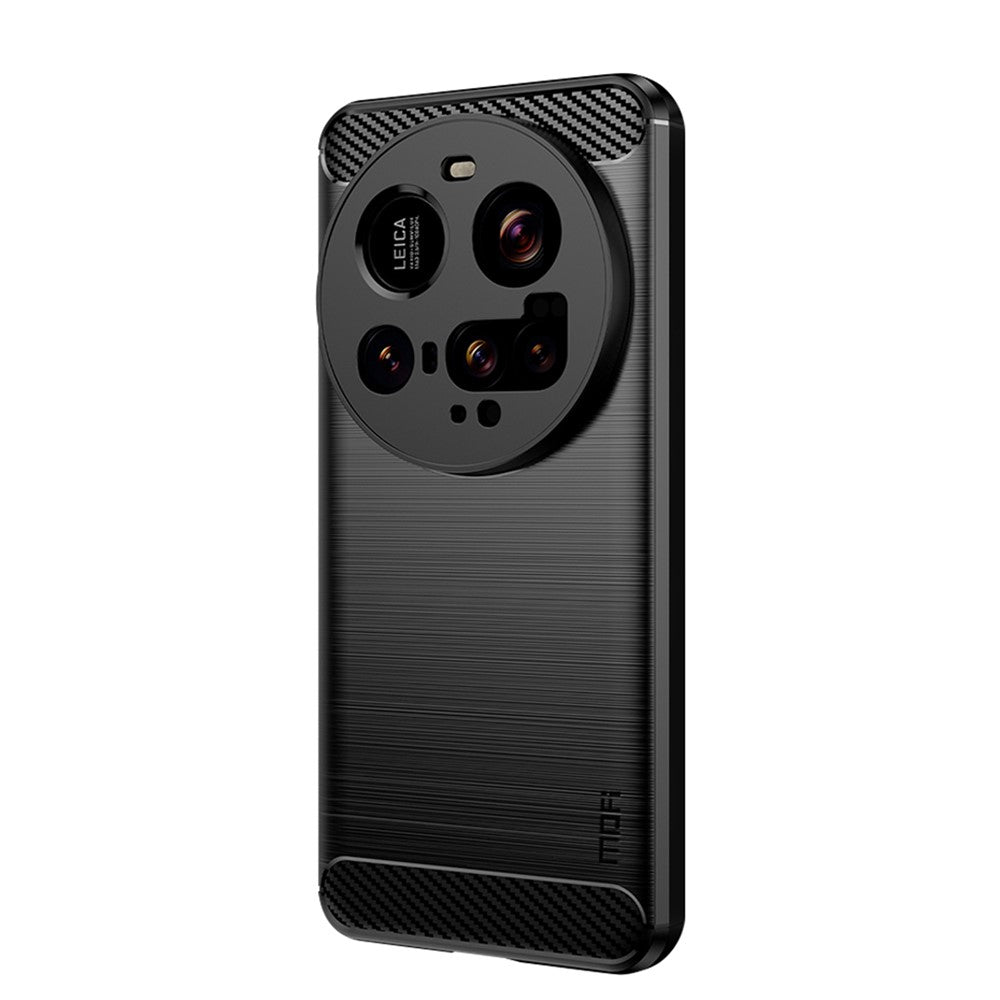 MOFI For Xiaomi 15 Ultra Back Cover  Brushed Texture Carbon Fiber Soft TPU Case
