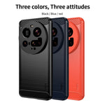 MOFI For Xiaomi 15 Ultra Back Cover  Brushed Texture Carbon Fiber Soft TPU Case