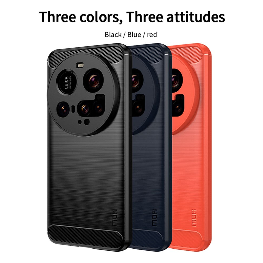 MOFI For Xiaomi 15 Ultra Back Cover  Brushed Texture Carbon Fiber Soft TPU Case