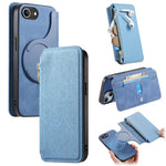 For iPhone 17e / 16e Leather Case Cross Texture Detachable Magnetic Phone Cover Wallet Stand
