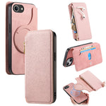 For iPhone 17e / 16e Leather Case Cross Texture Detachable Magnetic Phone Cover Wallet Stand
