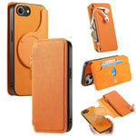 For iPhone 17e / 16e Leather Case Cross Texture Detachable Magnetic Phone Cover Wallet Stand