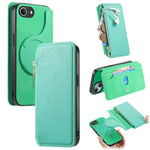 For iPhone 17e / 16e Leather Case Cross Texture Detachable Magnetic Phone Cover Wallet Stand