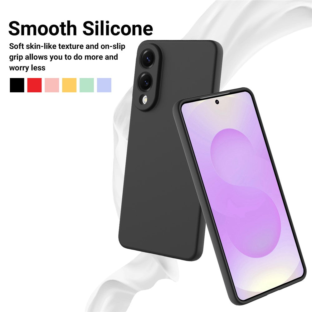 For Samsung Galaxy S25 Edge Liquid Silicone Case Phone Back Cover with Hand Strap