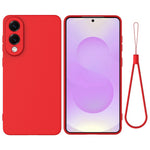 For Samsung Galaxy S25 Edge Liquid Silicone Case Phone Back Cover with Hand Strap