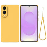 For Samsung Galaxy S25 Edge Liquid Silicone Case Phone Back Cover with Hand Strap