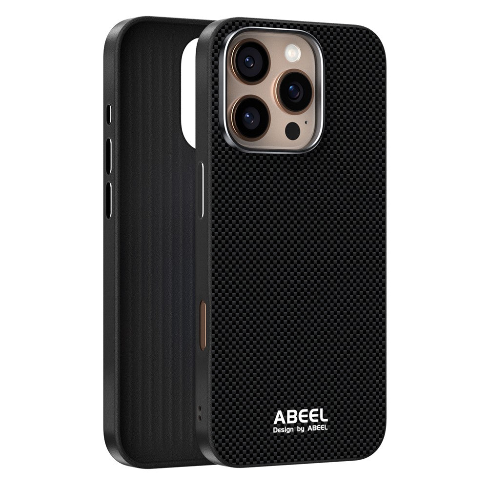 ABEEL For iPhone 16 Pro Max Case Compatible with MagSafe Printed PC TPU Aluminum Alloy Leather Phone Cover