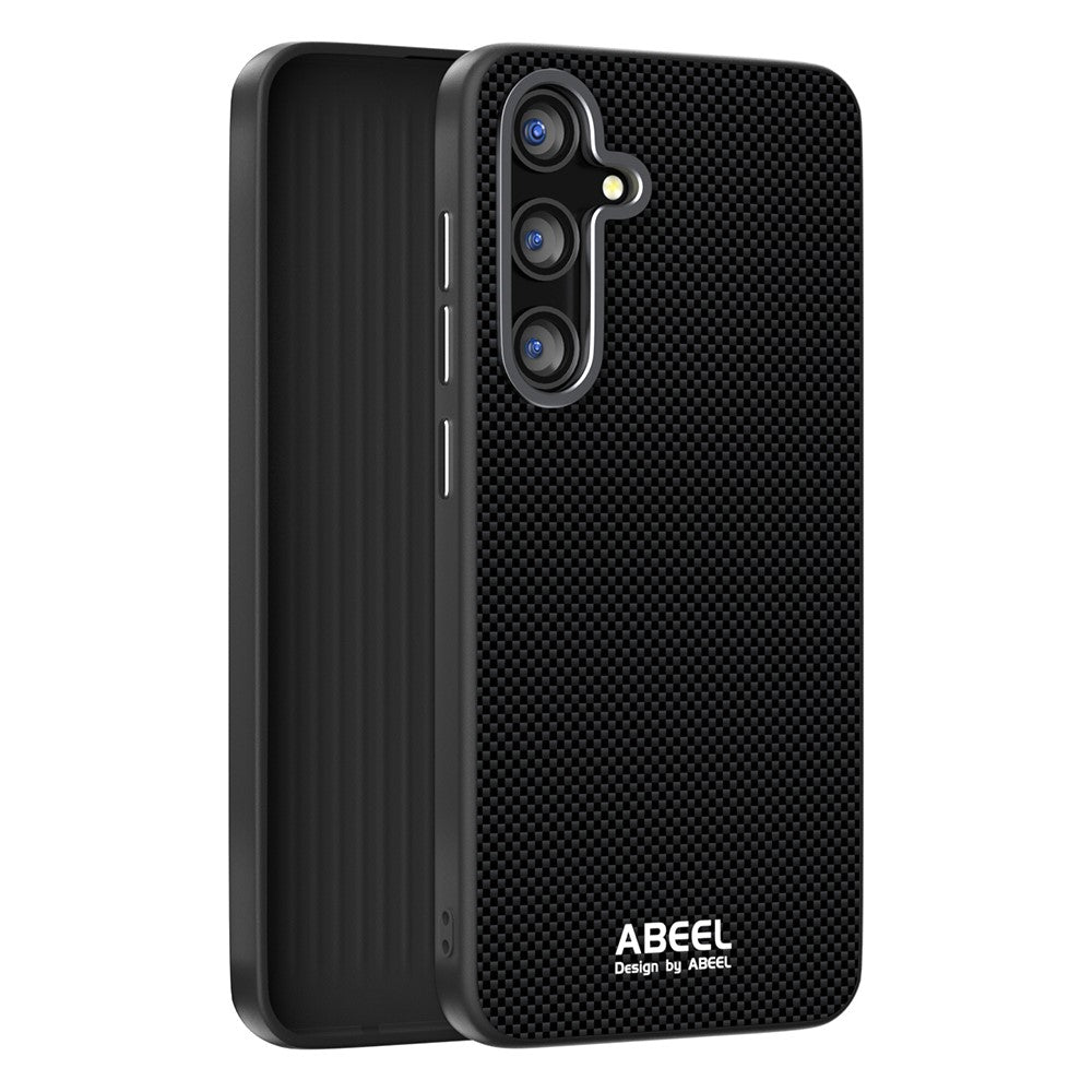 ABEEL Magnetiskt Skal För Samsung Galaxy S25 Tryckt PC TPU Aluminiumlegering Läder mobilskal
