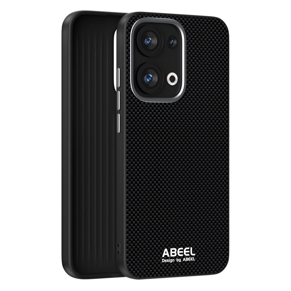 ABEEL För Oppo Reno13 5G (Global) Magnetiskt Skal Tryckt PC TPU Aluminiumlegering Läder mobilskal
