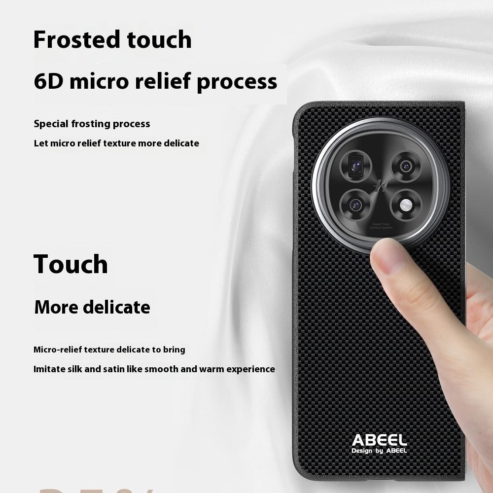 ABEEL För Oppo Find N5 5G Magnetiskt Skal Tryckt PC TPU Aluminiumlegering Läder mobilskal