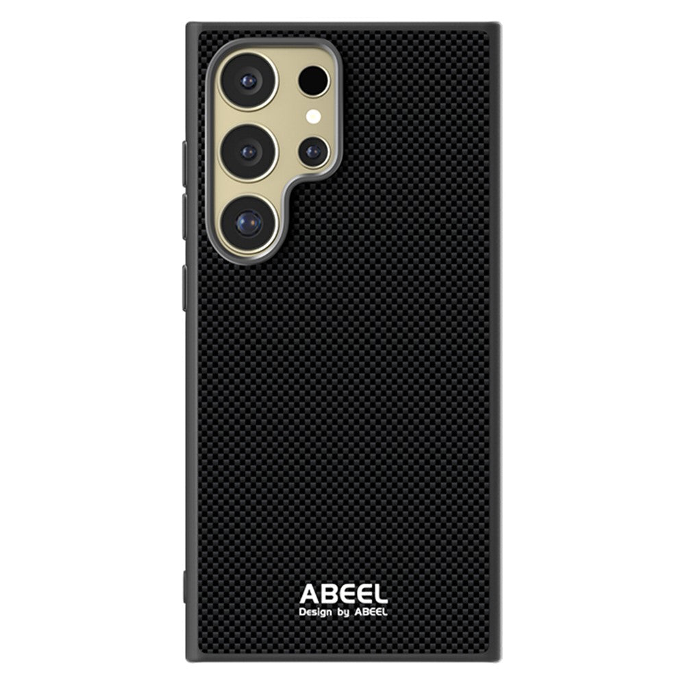 ABEEL Til Samsung Galaxy S24 Ultra Magnetisk Cover Trykt PC TPU Aluminiumlegering Læder Telefoncover
