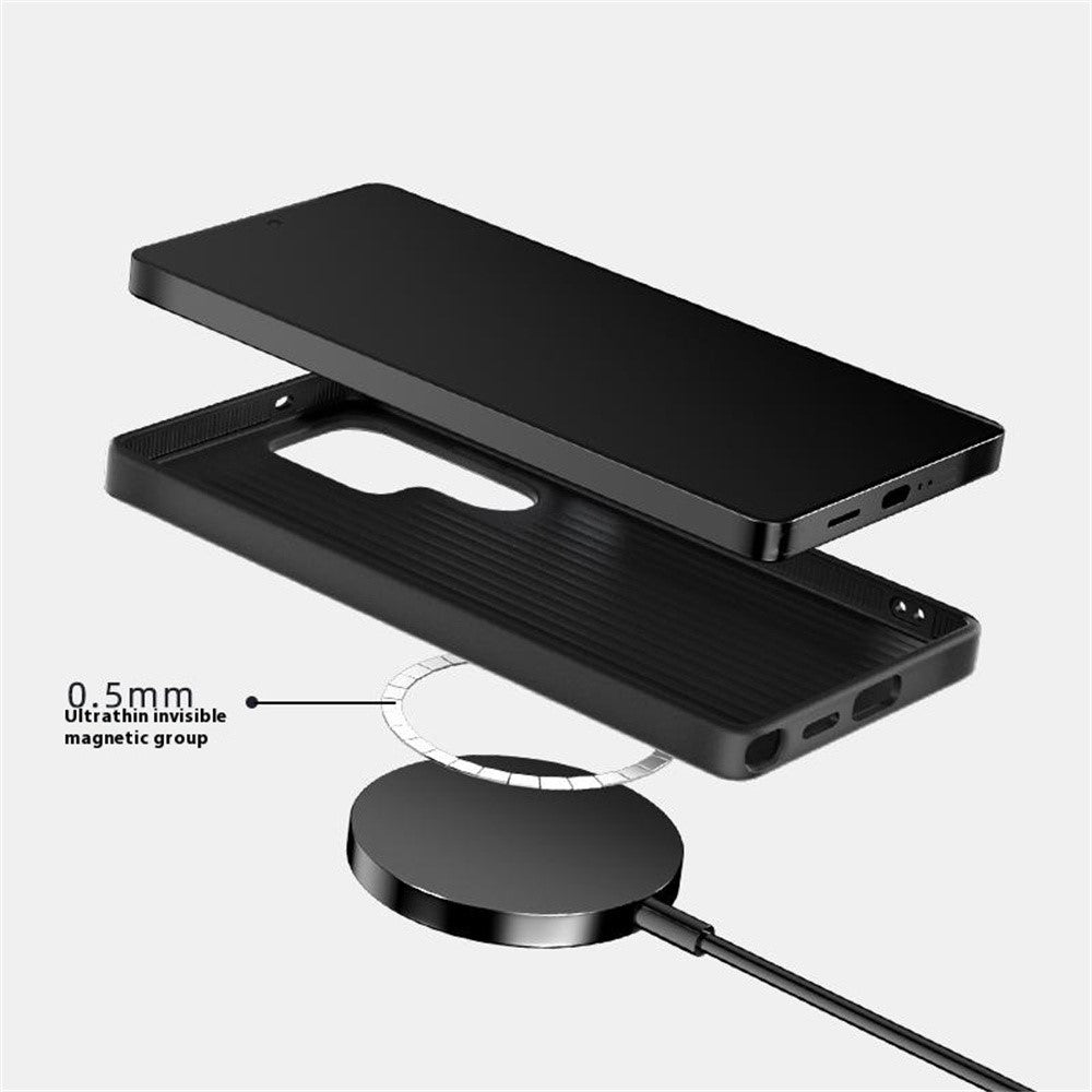 ABEEL Til Samsung Galaxy S24 Ultra Magnetisk Cover Trykt PC TPU Aluminiumlegering Læder Telefoncover