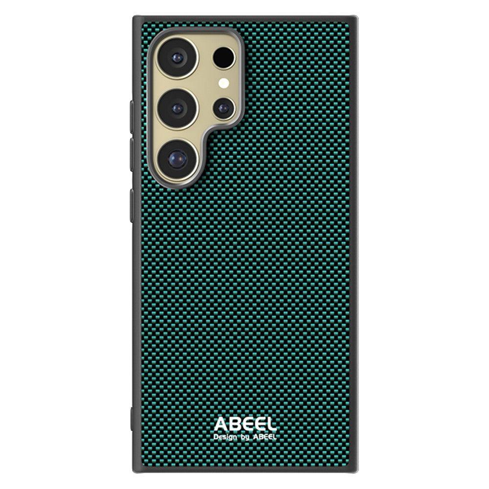 ABEEL Til Samsung Galaxy S24 Ultra Magnetisk Cover Trykt PC TPU Aluminiumlegering Læder Telefoncover