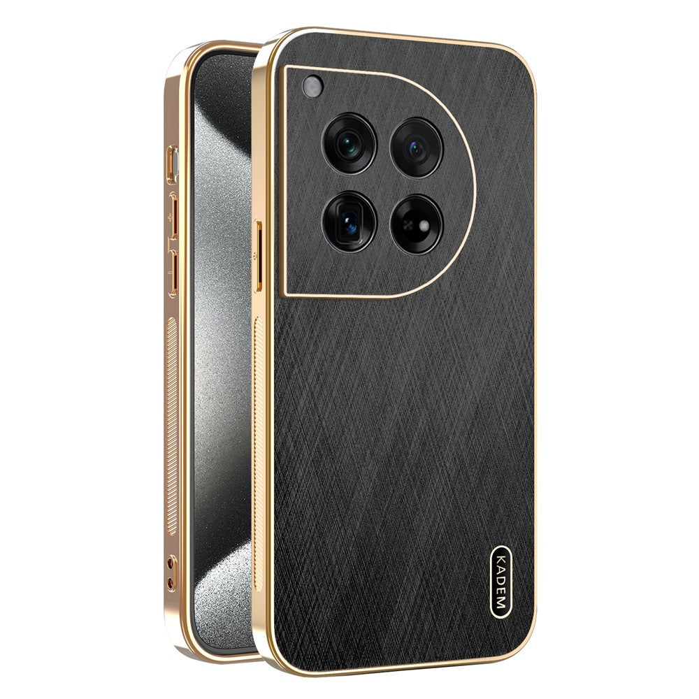 KADEM För OnePlus 12 5G Skal Galvaniserad Silkesstruktur PU + TPU mobil Baksida