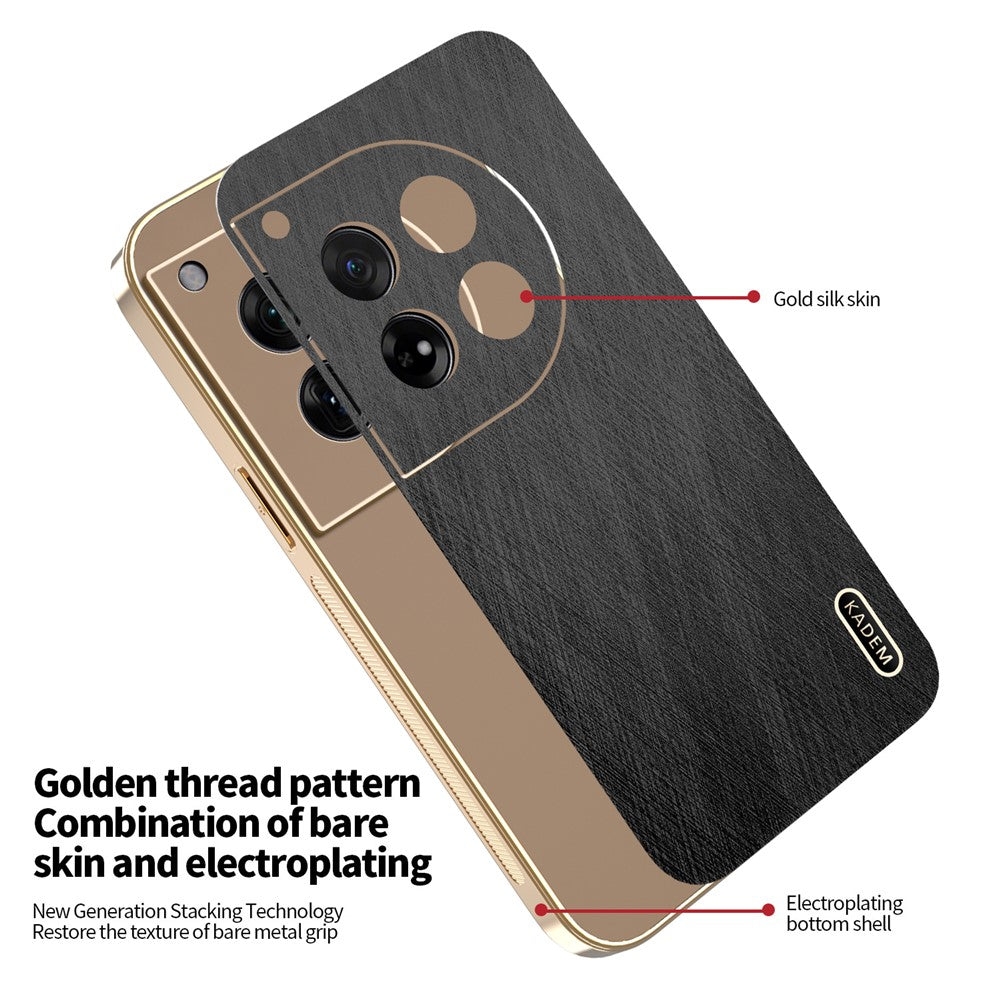 KADEM För OnePlus 12 5G Skal Galvaniserad Silkesstruktur PU + TPU mobil Baksida