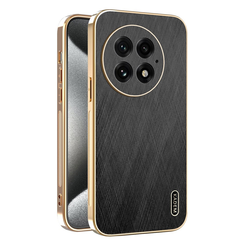 KADEM For OnePlus 13 Case Electroplating Silk Texture PU + TPU Phone Back Cover