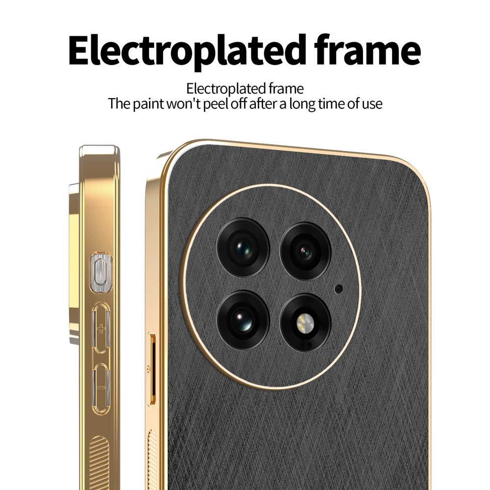 KADEM For OnePlus 13 Case Electroplating Silk Texture PU + TPU Phone Back Cover