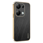 KADEM For Xiaomi Redmi Note 13 Pro 4G / Poco M6 Pro 4G Case Electroplating Silk Texture PU + TPU Phone Back Cover