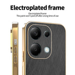 KADEM For Xiaomi Redmi Note 13 Pro 4G / Poco M6 Pro 4G Case Electroplating Silk Texture PU + TPU Phone Back Cover