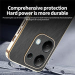 KADEM For Xiaomi Redmi Note 13 Pro 4G / Poco M6 Pro 4G Case Electroplating Silk Texture PU + TPU Phone Back Cover