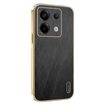 KADEM Phone Case For Xiaomi Redmi Note 13 Pro 5G / Poco X6 5G / X6 Neo 5G Electroplating Silk Texture PU + TPU Back Cover