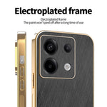 KADEM Phone Case For Xiaomi Redmi Note 13 Pro 5G / Poco X6 5G / X6 Neo 5G Electroplating Silk Texture PU + TPU Back Cover