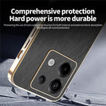 KADEM Phone Case For Xiaomi Redmi Note 13 Pro 5G / Poco X6 5G / X6 Neo 5G Electroplating Silk Texture PU + TPU Back Cover